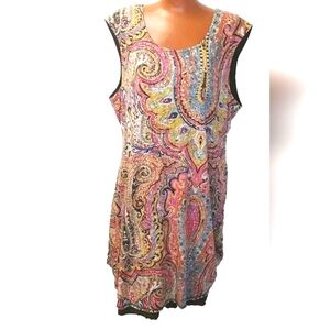 Northstyle Boho Mini Dress Woman Plus 1X Summer Whimsy Fairy Pailsey Sleeveless